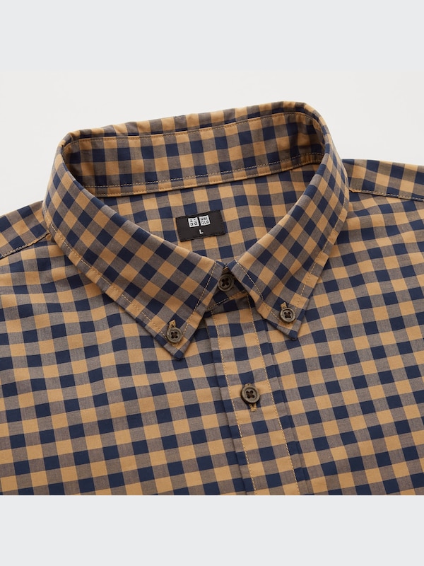 エクストラファインコットンブロードチェックシャツ（ボタンダウンカラー・長袖）