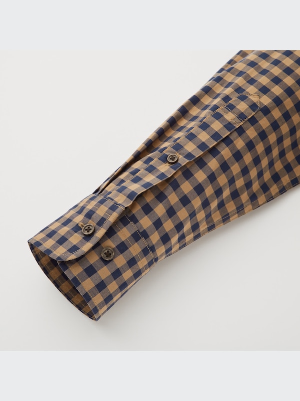 エクストラファインコットンブロードチェックシャツ（ボタンダウンカラー・長袖）