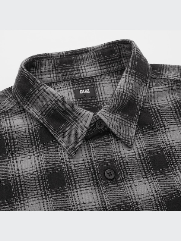 フランネルチェックシャツ（レギュラーカラー・長袖）