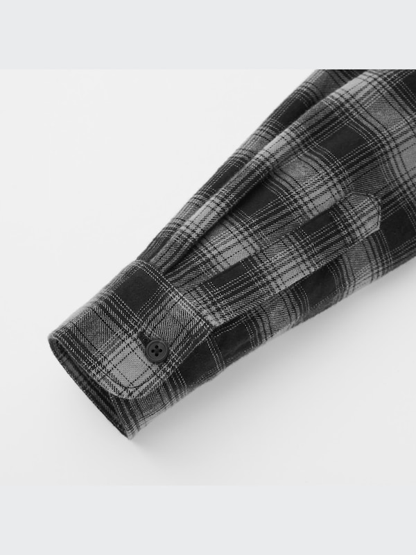 フランネルチェックシャツ（レギュラーカラー・長袖）