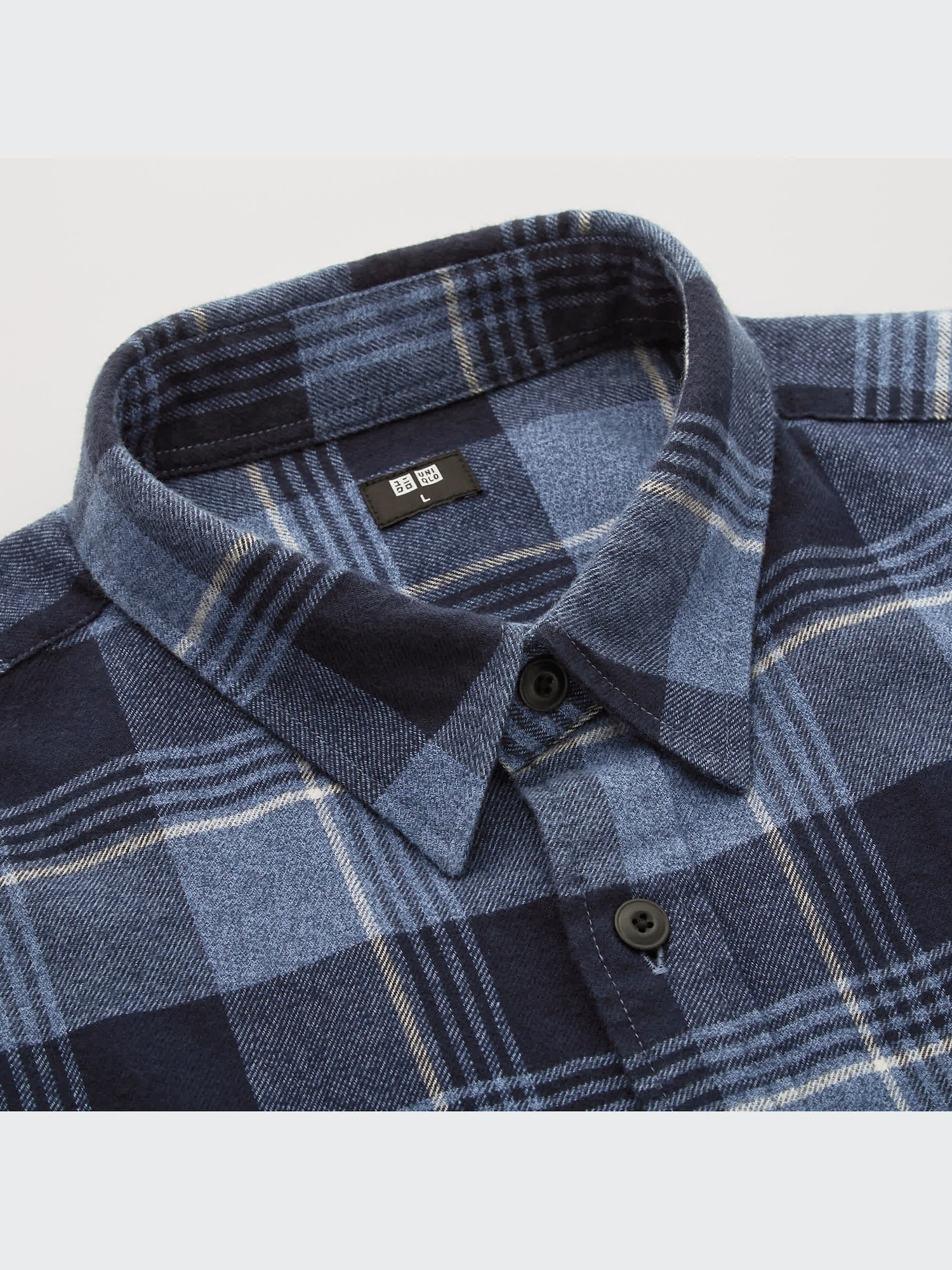 美品 FINAMORE フランネル 長袖シャツ 41 チェック グレー ネイビー 25-finabalip_3.jpg
