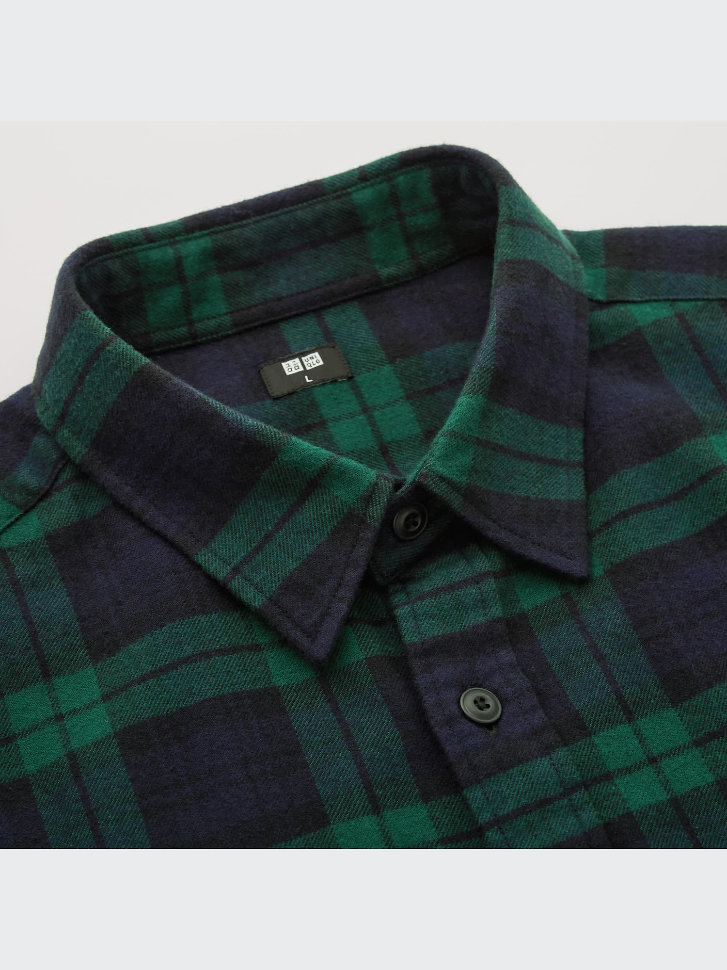 アシュラン　3点セット ユニクロ公式 | フランネルチェックシャツ（レギュラーカラー・長袖）