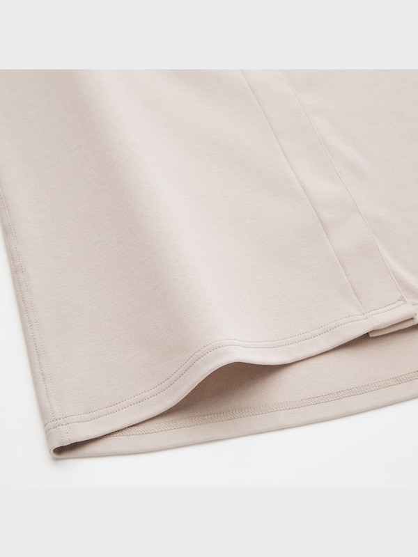 コットン前あきUネックTシャツ（8分袖）