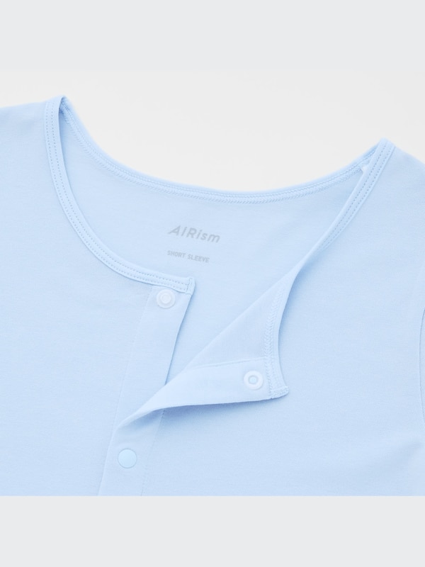 エアリズムコットン前あきクルーネックTシャツ（半袖）