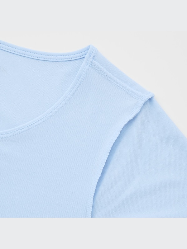 エアリズムコットン前あきクルーネックTシャツ（半袖）