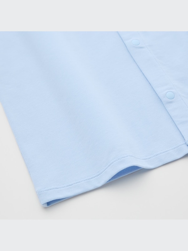 エアリズムコットン前あきクルーネックTシャツ（半袖）
