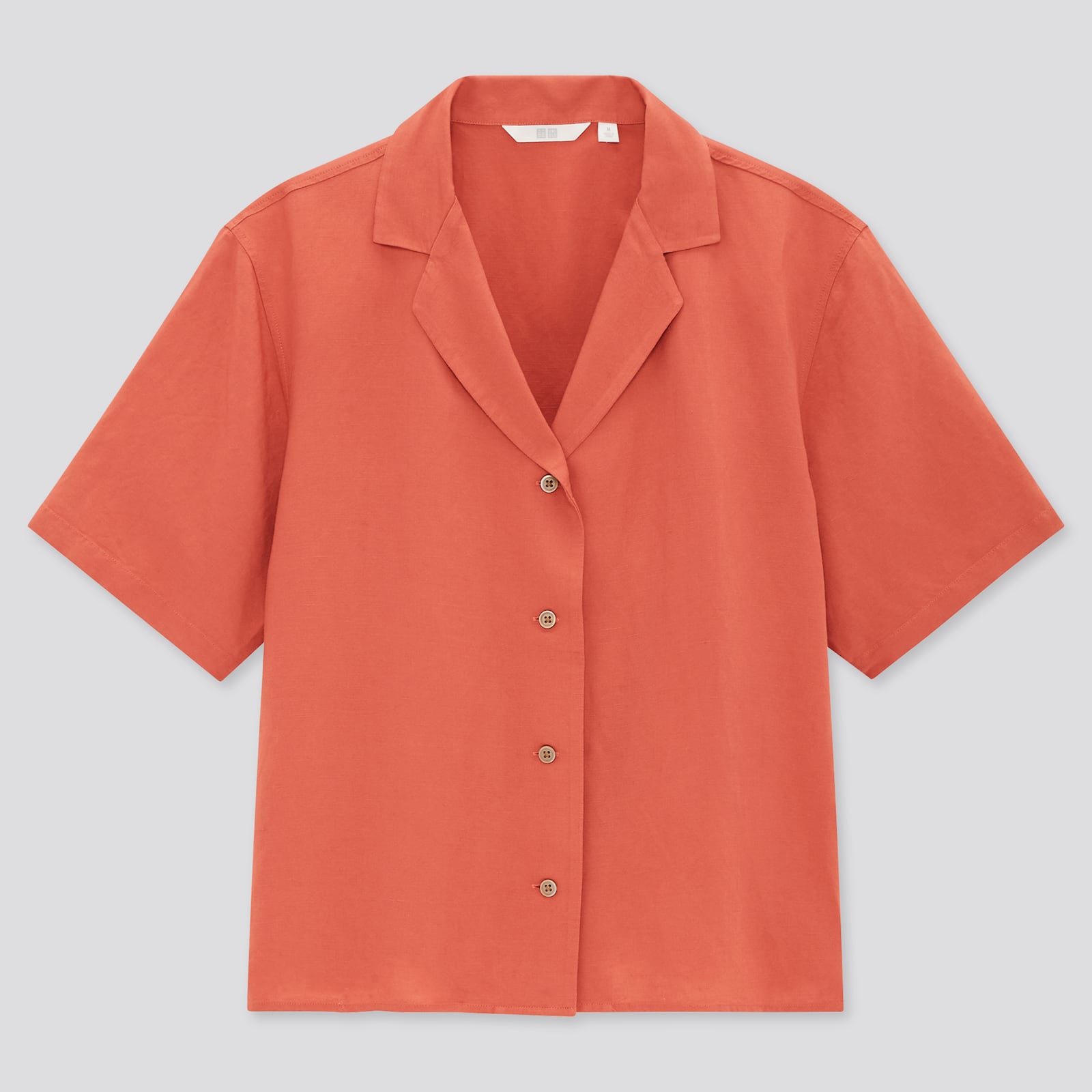 Uniqlo Linen Blend Open Collar Short Sleeve Shirt Uniqlo Linen Blend Open Collar Short Sleeve Shirt