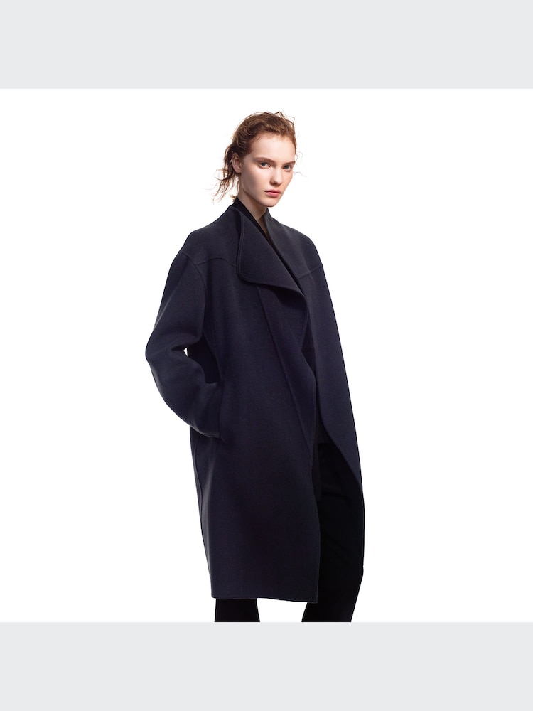 ユニクロ公式 | カシミヤブレンドノーカラーコート 