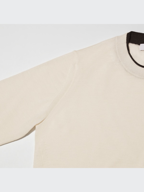 ファインゲージカシミヤクルーネックセーター（長袖）