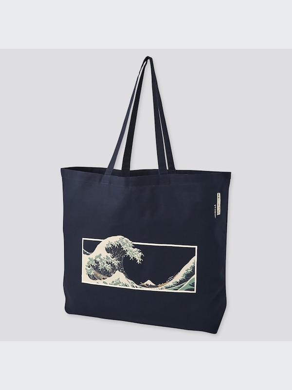 江戸浮世絵 葛飾 北斎 エコ フレンドリー プリント バッグ（L）