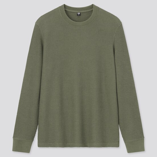 ワッフルクルーネックt 長袖 Men ユニクロ