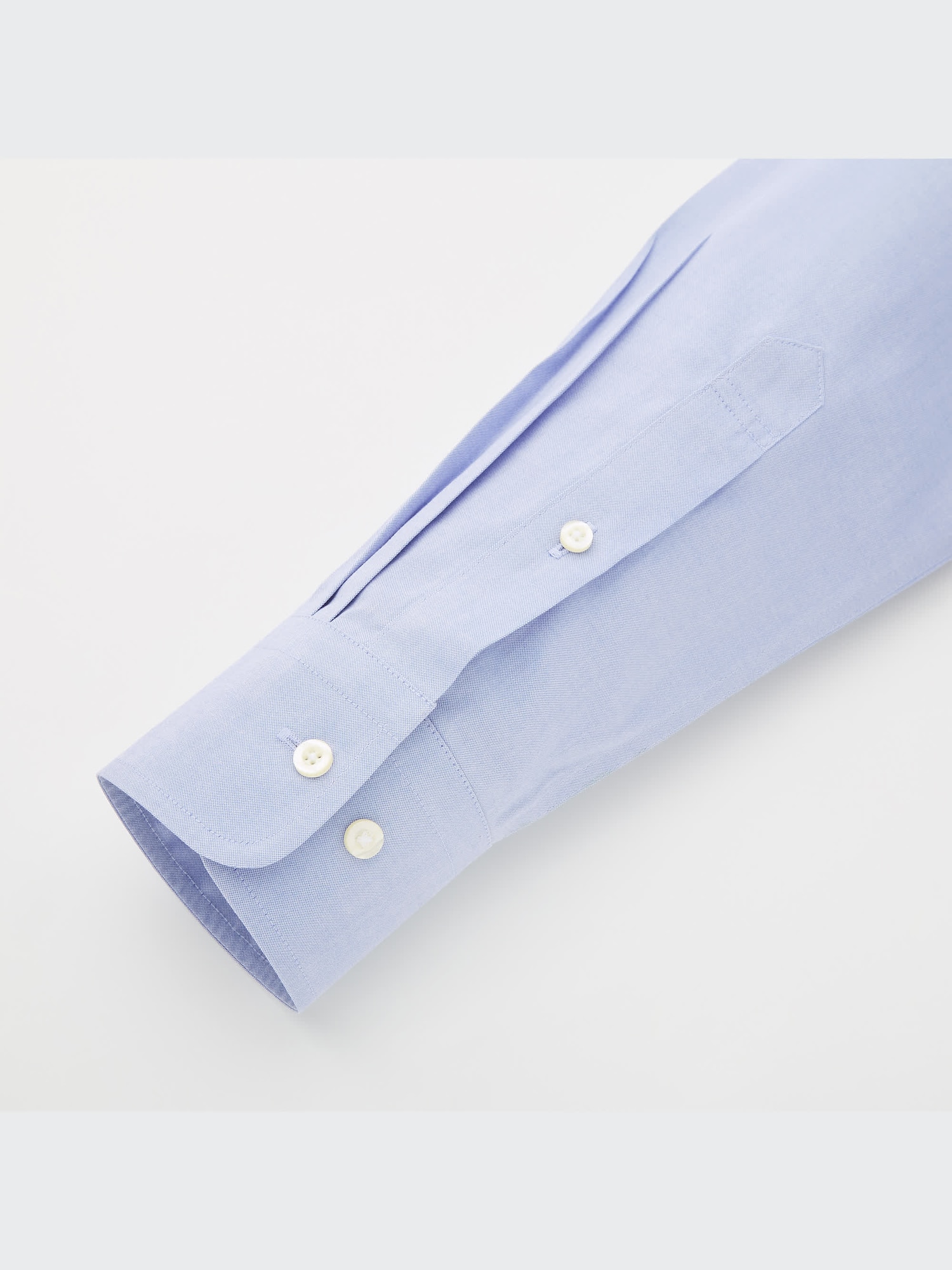 UNIQLO Mサイズ 長袖シャツ 青 白 2枚セット 裄丈補正済み