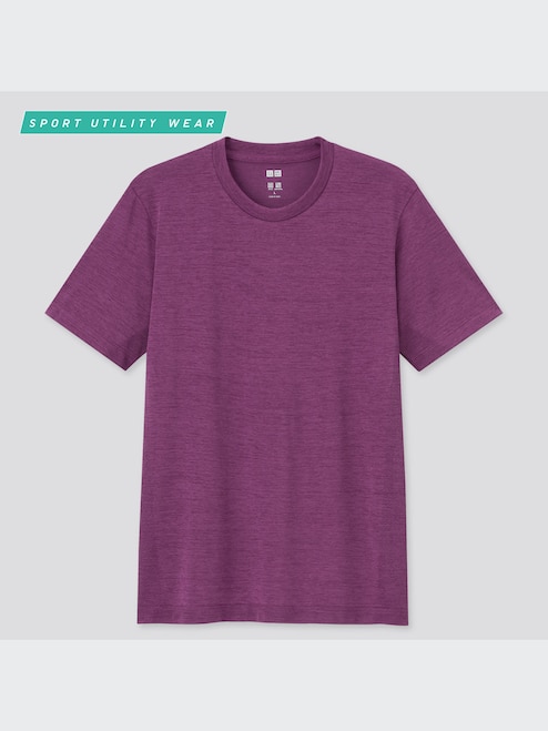 Uniqlo Men Tee Crew Purple MEN'S DRY-EX CREW NECK SHORT SLEEVE T