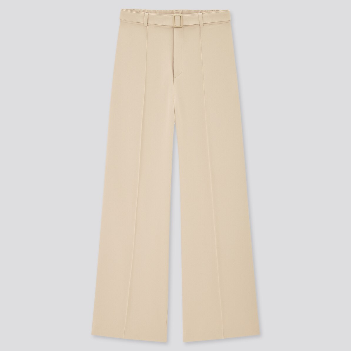 ベルテッドドレープワイドストレートパンツ 丈長め73 75cm Women ユニクロ