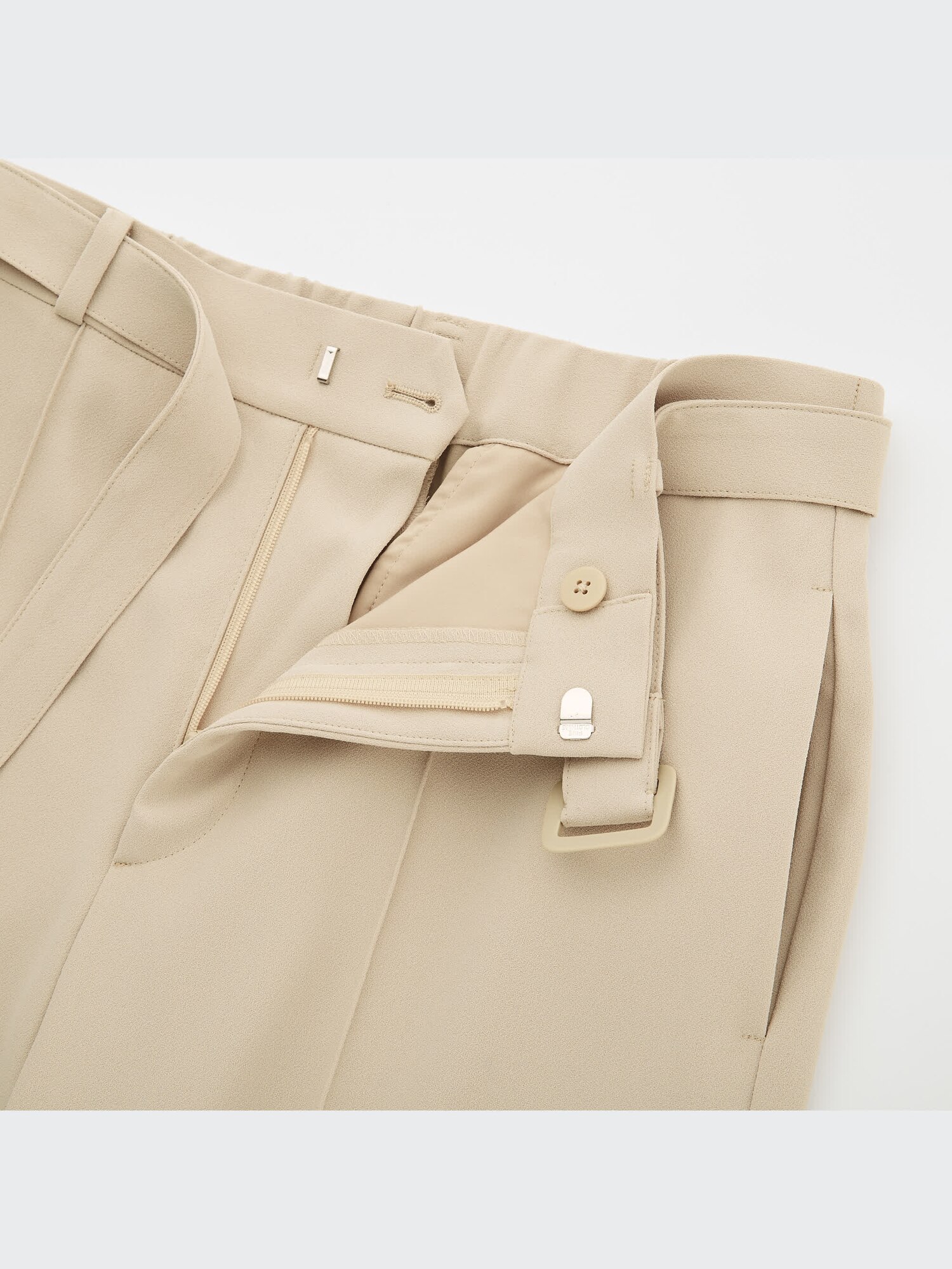 ユニクロ公式 | ベルテッドドレープワイドストレートパンツ（丈長め73