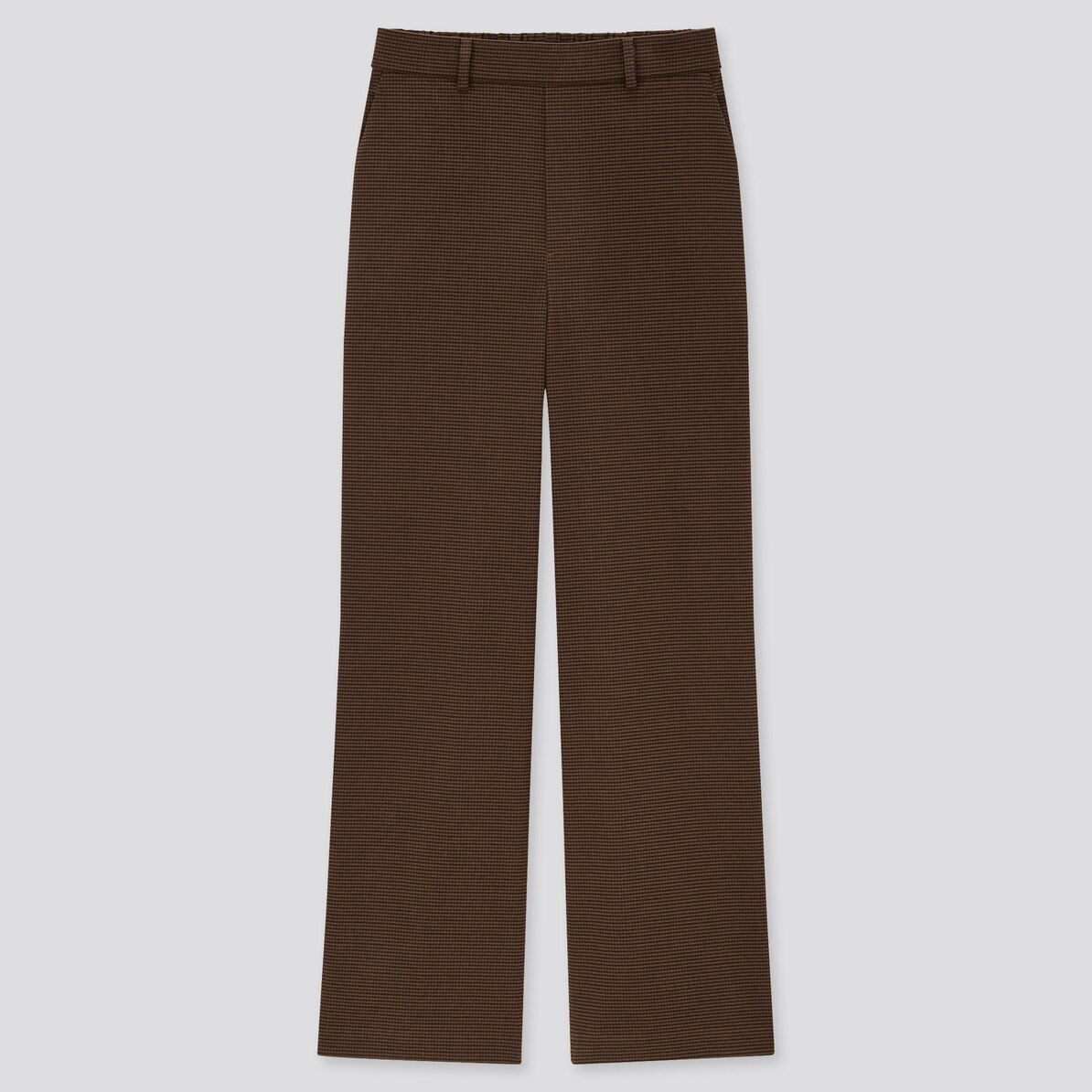 ハイウエストワイドストレートパンツ ウールライク チェック 丈長め74 76cm Women ユニクロ