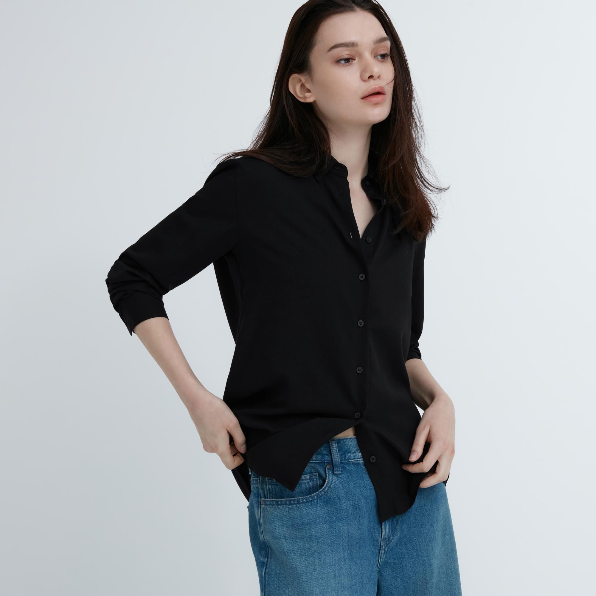 Check styling ideas for「Easy Cargo Pants、Rayon Long Sleeve Blouse」