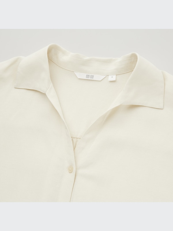 リネンブレンドロングシャツ（半袖）
