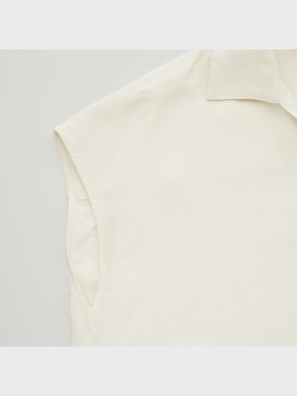リネンブレンドロングシャツ（半袖）