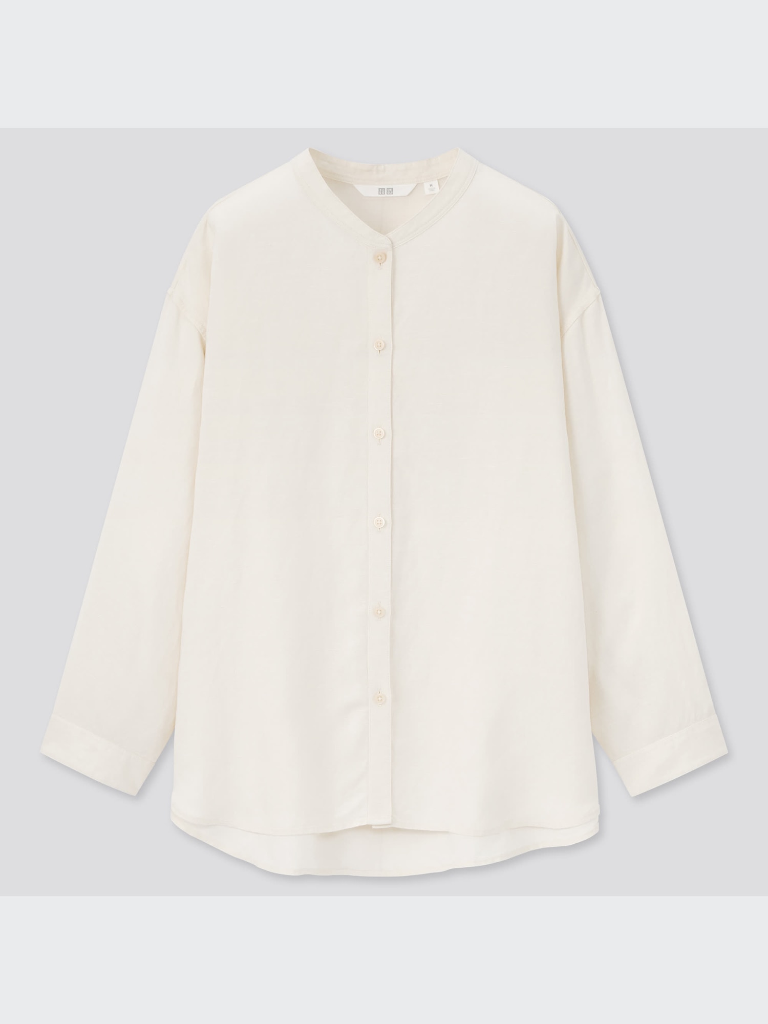 しろねこ様　〜専用〜 ユニクロ公式 | リネンブレンドバンドカラーシャツ（7分袖）