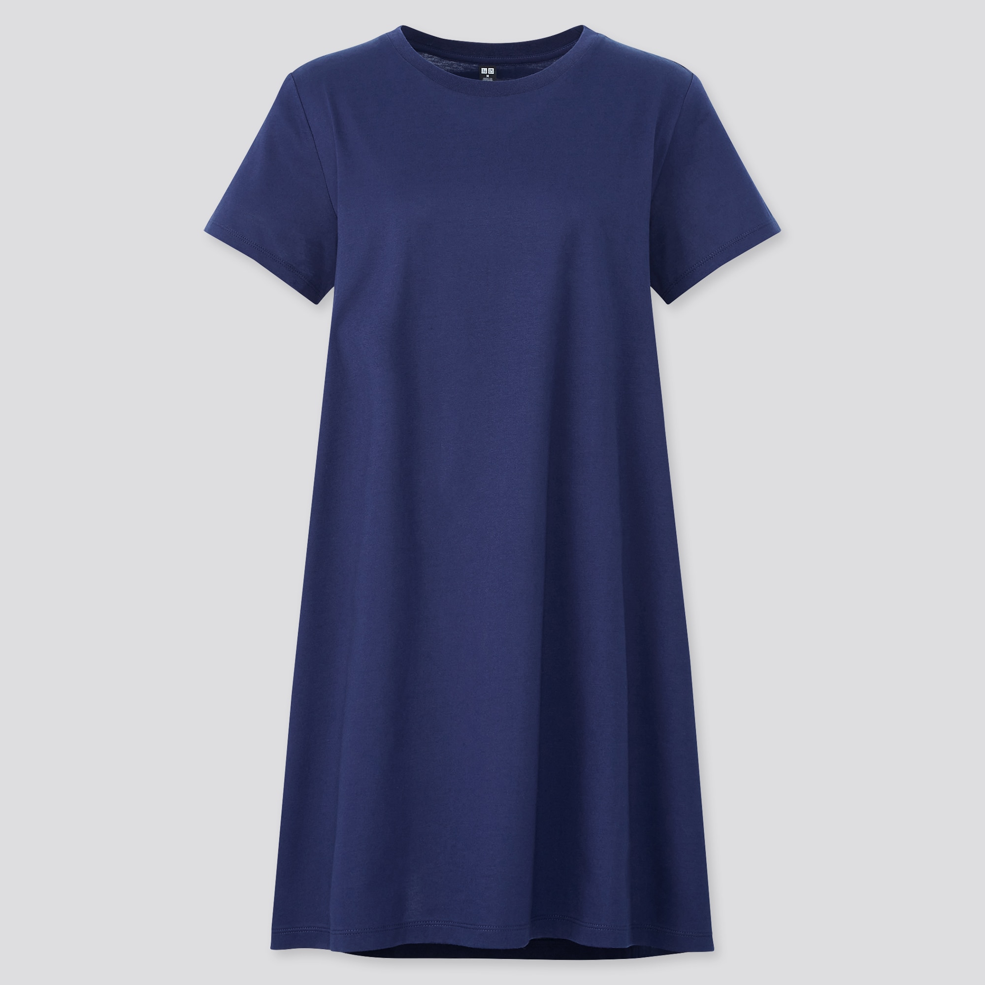 Mercerized Cotton Short-Sleeve Mini Dress Uniqlo Women Clothing Dresses Party Dresses 