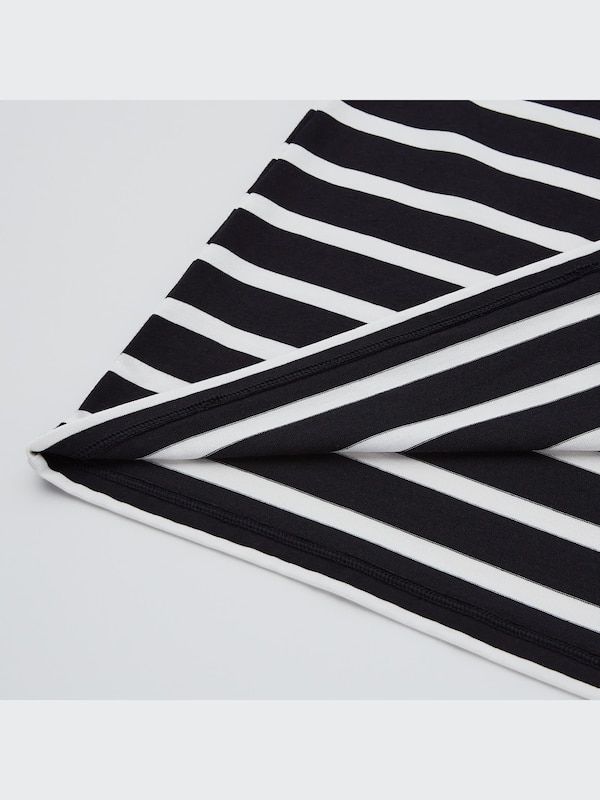 エアリズムコットンロングブラワンピース（半袖・ボーダー）