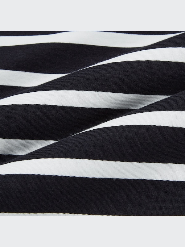 �エアリズムコットンロングブラワンピース（半袖・ボーダー）