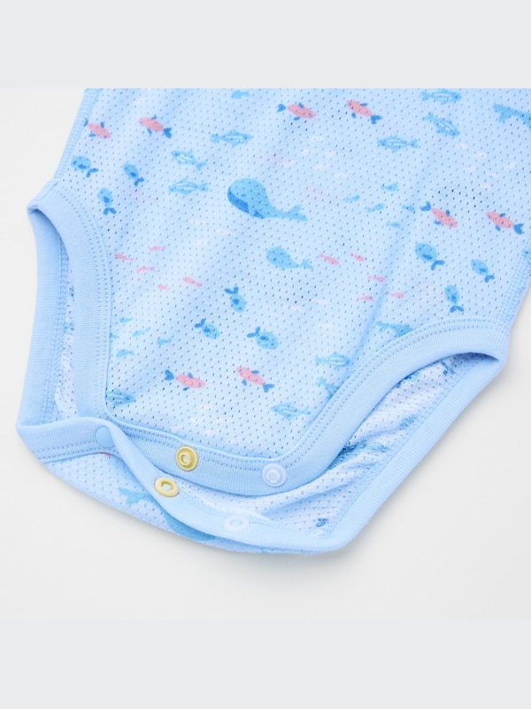 Joy of Printコットンメッシュインナーボディスーツ（ノースリーブ・2枚組）
