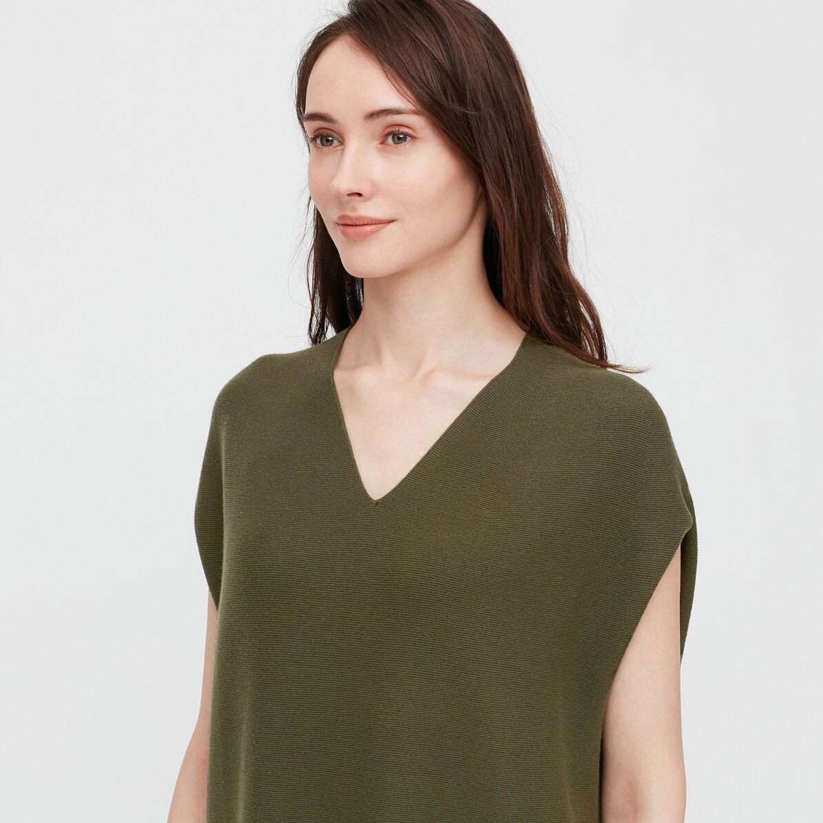 3dコットンvネックコクーンワンピース 半袖 レギュラー丈 100 5 111cm Women ユニクロ