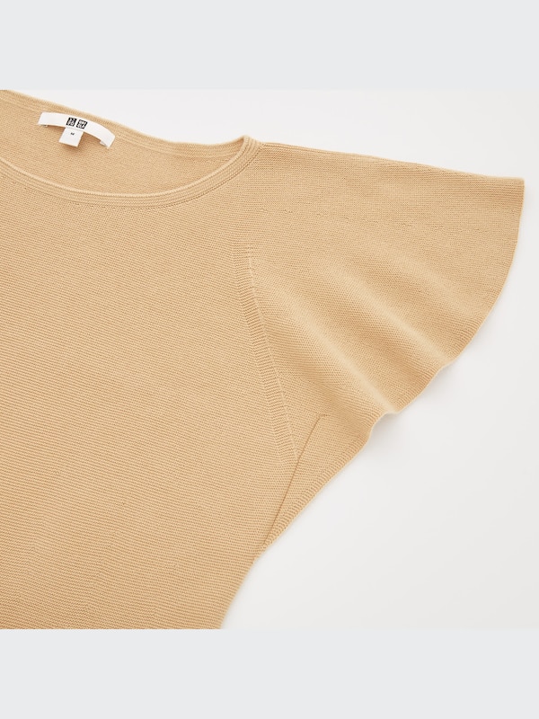 3Dコットンフリルスリーブワンピース（半袖・レギュラー丈・97.5～108cm）