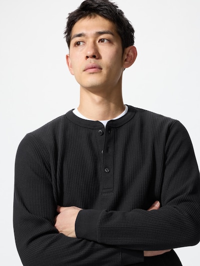 ワッフルヘンリーネックTシャツ/長袖 7