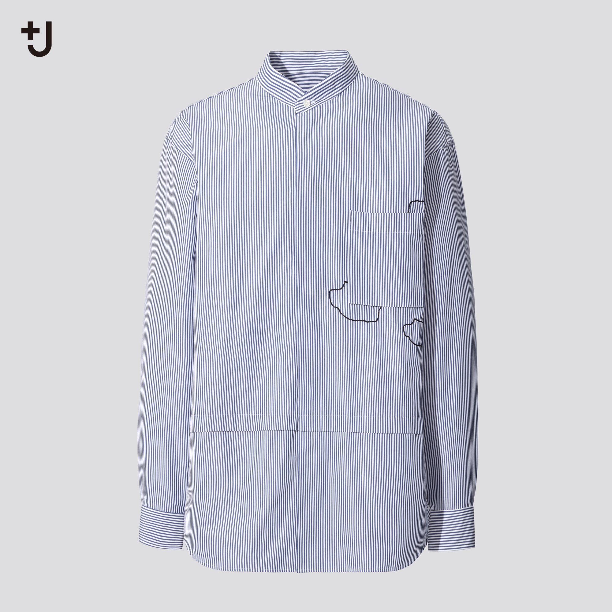 ユニクロ公式 | スーピマコットンオーバーサイズスタンドカラーシャツ