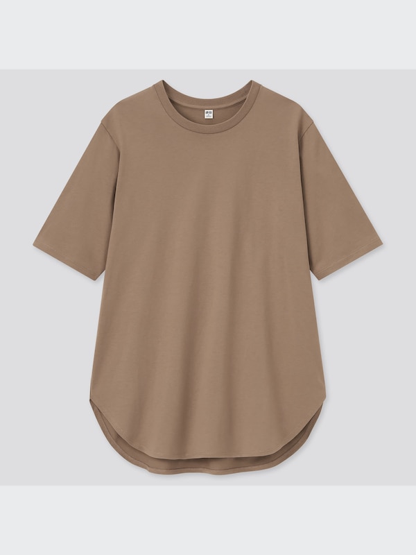 スムースコットンラウンドヘムロングT（半袖）