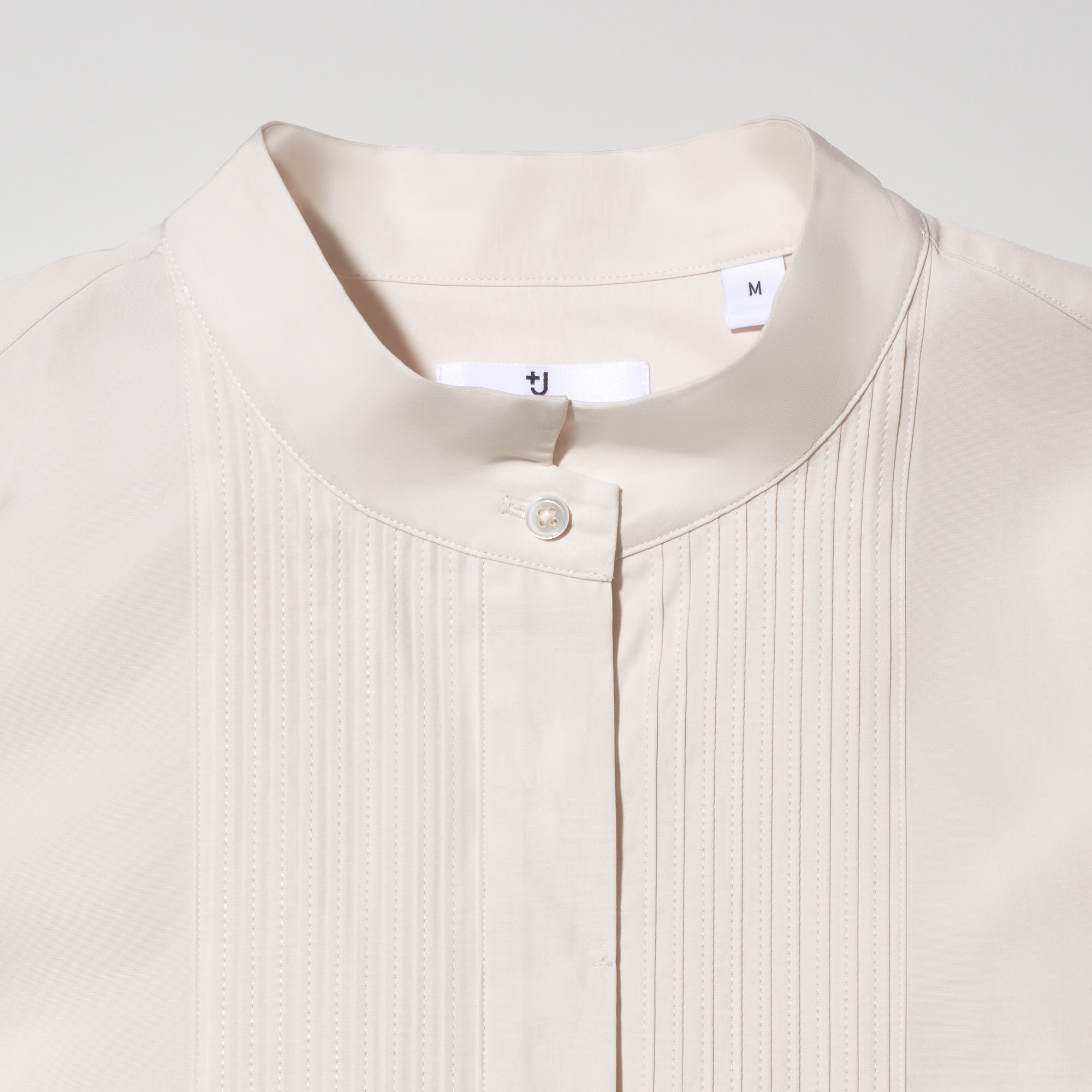 【新品】UNIQLO ジルサンダー スーピマコットンタックシャツ  ホワイト Mシャツ/ブラウス(長袖/七分)