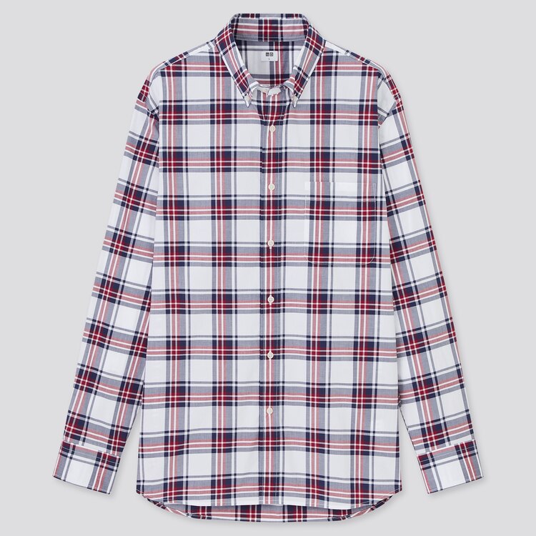 ユニクロ UNIQLO エクストラファインコットンブロードチェックシャツ（長袖）