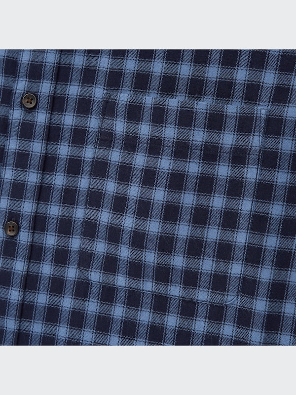 Brushed Cotton Checked Short Sleeve Shirt
