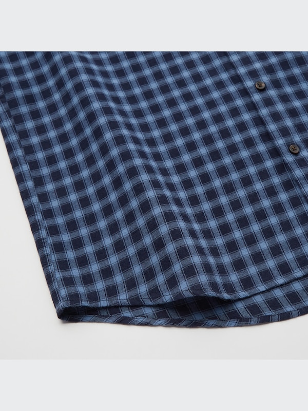Brushed Cotton Checked Short Sleeve Shirt