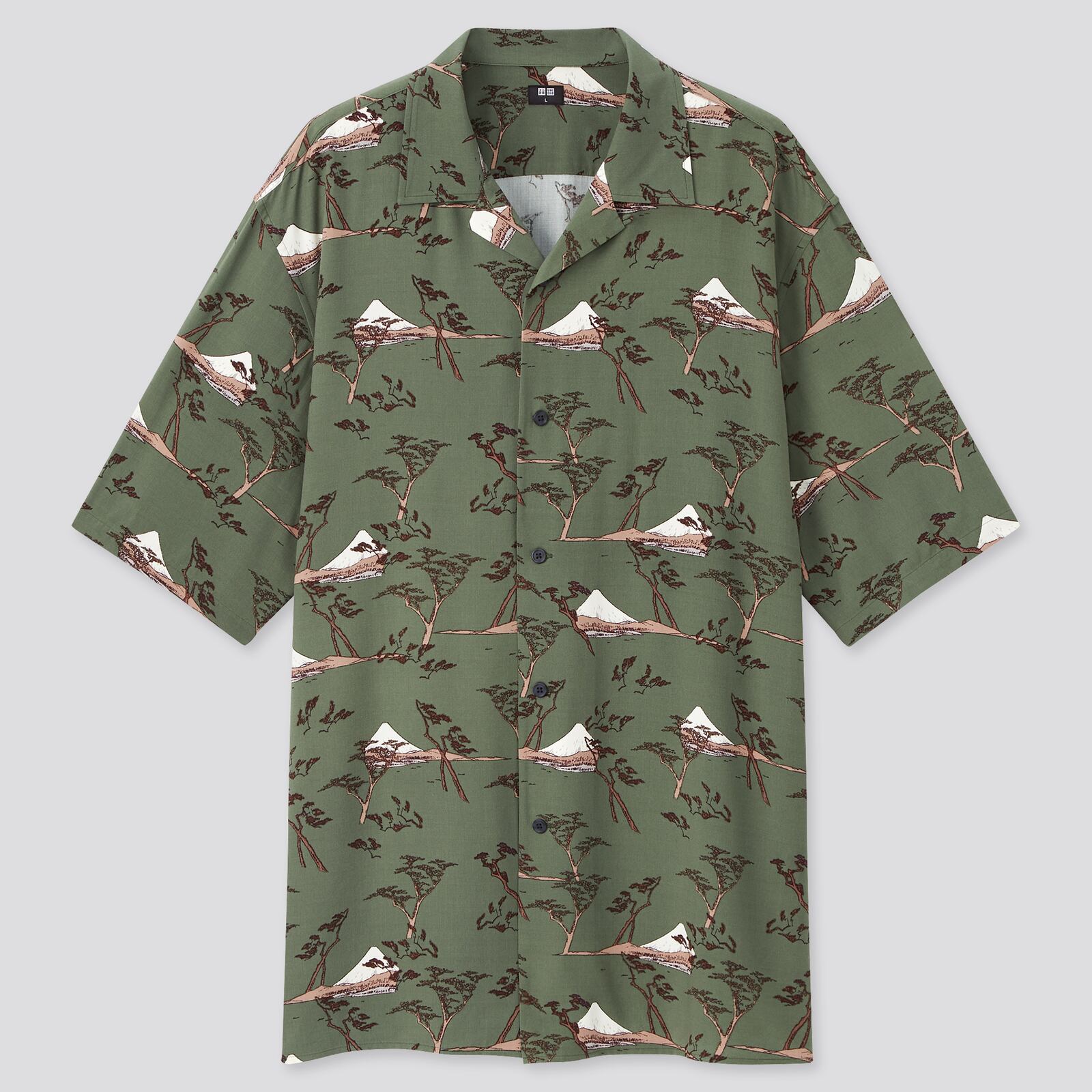 Uniqlo Men Utagawa Hiroshige Open Collar Short Sleeve Shirt Uniqlo Men Utagawa Hiroshige Open Collar Short Sleeve Shirt