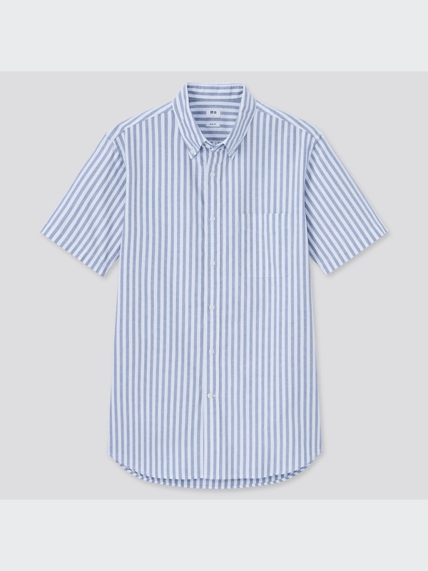 Men's Oxford Slim Fit Short Sleeve Shirt UNIQLO ID