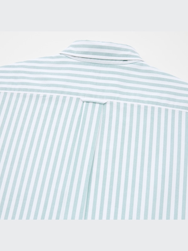 Kemeja Oxford Slim Fit Garis Lengan Pendek
