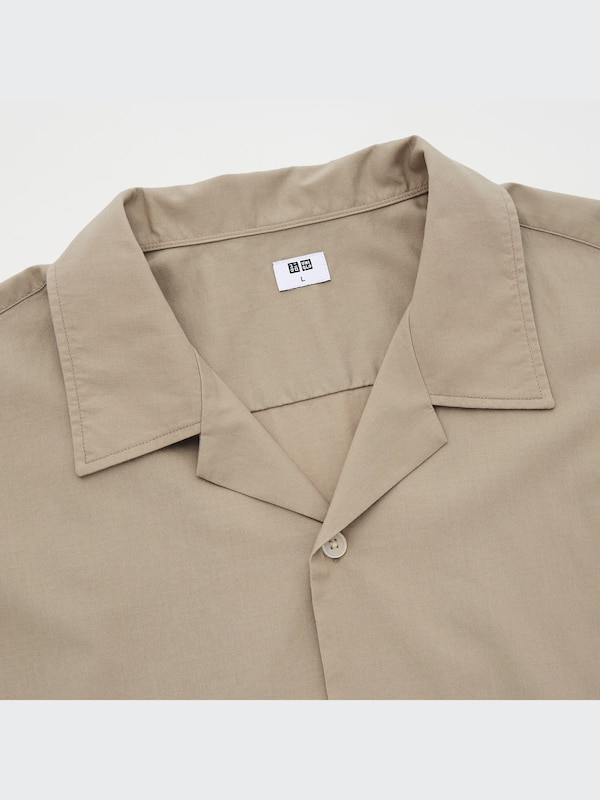Cotton Modal Open Collar Short Sleeve Shirt