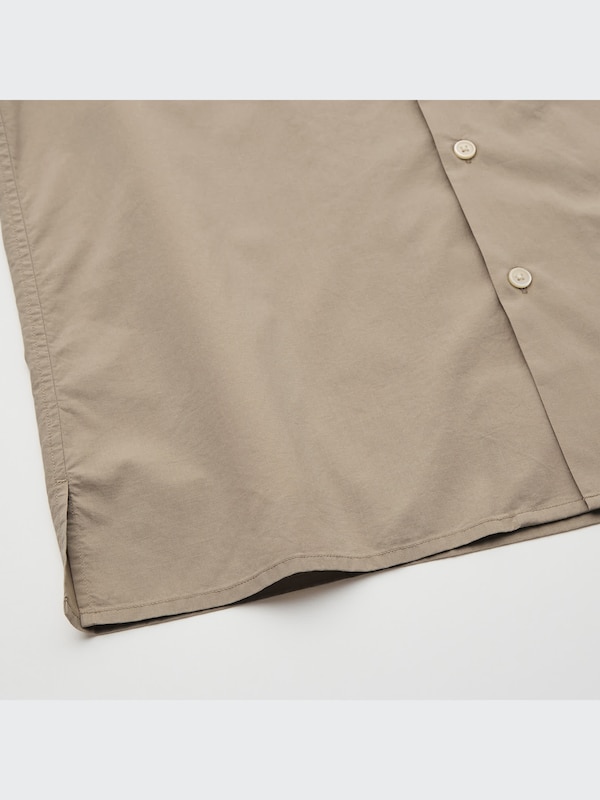 Cotton Modal Open Collar Short Sleeve Shirt