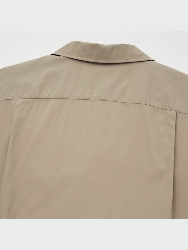 Cotton Modal Open Collar Short Sleeve Shirt