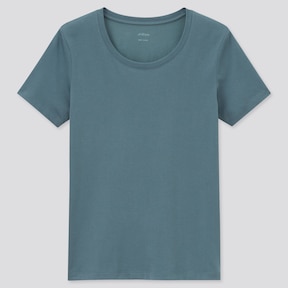 Uniqlo - AIRism - Cotton Crew Neck Short Sleeved T-Shirt - Blue - L, £14.90