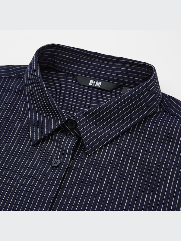 レーヨンストライプブラウス（長袖）