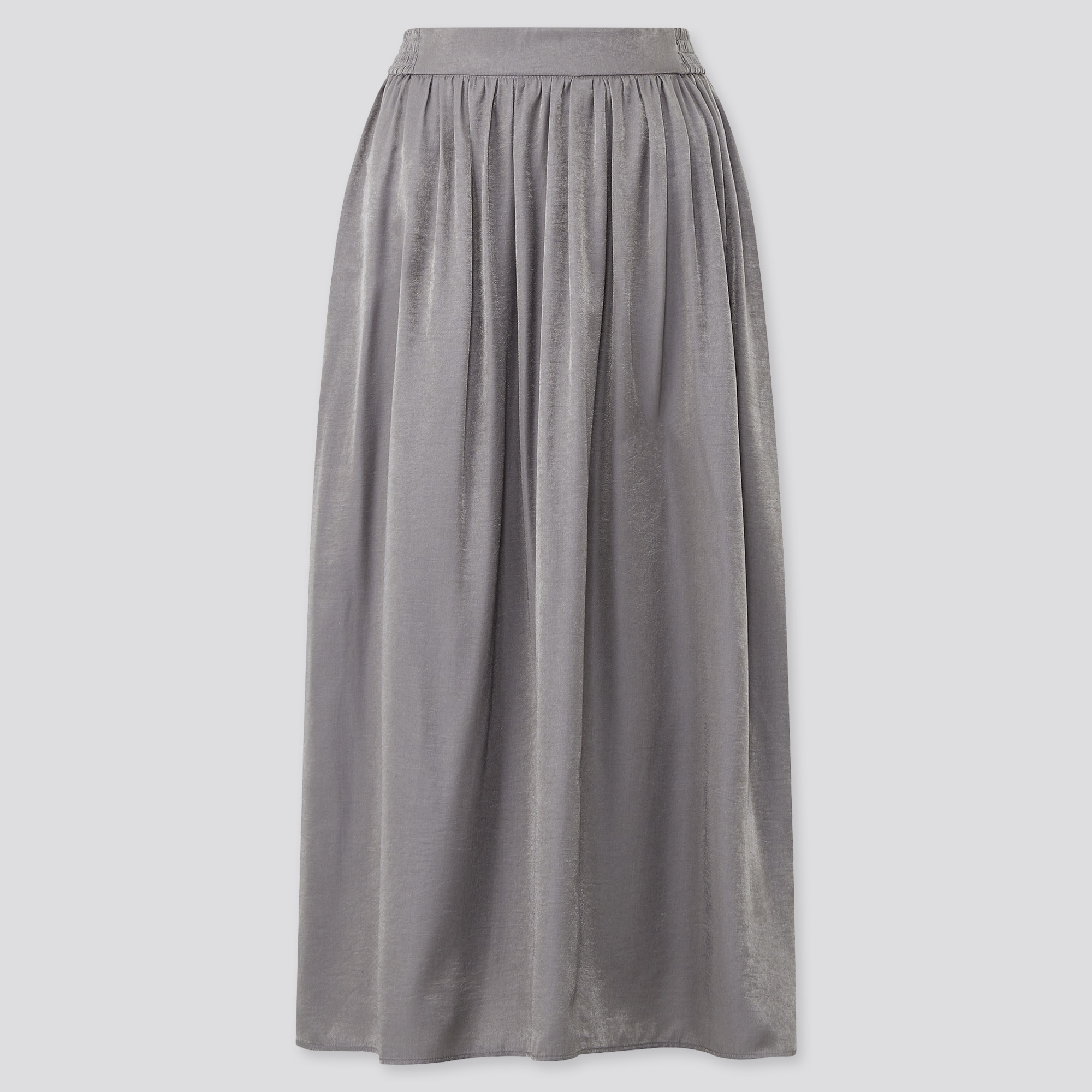 UNIQLOのシャイニーギャザーロングスカート（丈標準81～85cm） | StyleHint