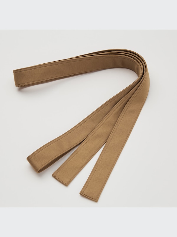 マーセライズコットンベルテッドワンピース（長袖）