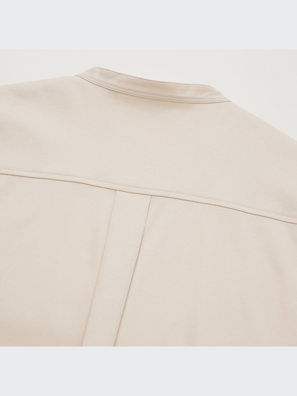 マーセライズコットンスタンドカラーシャツ（長袖）