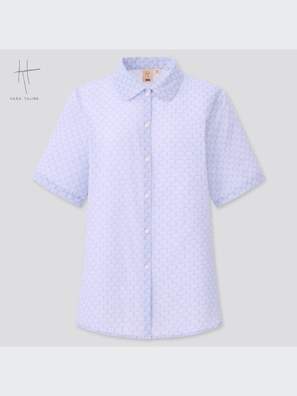 コットンプリントロングシャツ（5分袖）