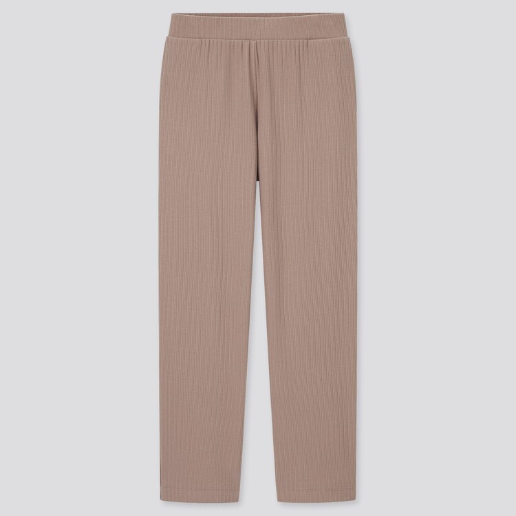 リブストレートパンツ　ユニクロ　UNIQLO